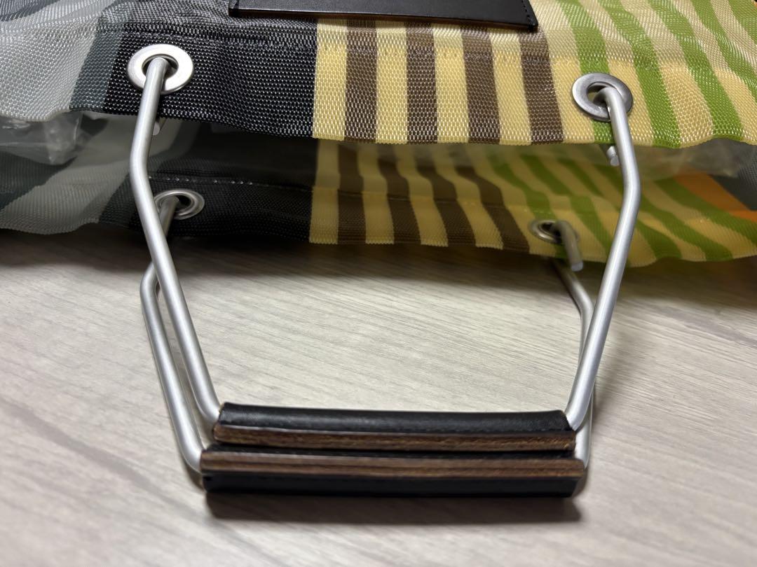 ☆MARNI☆ストライプエコバッグ フラワーカフェ マルチグリーン