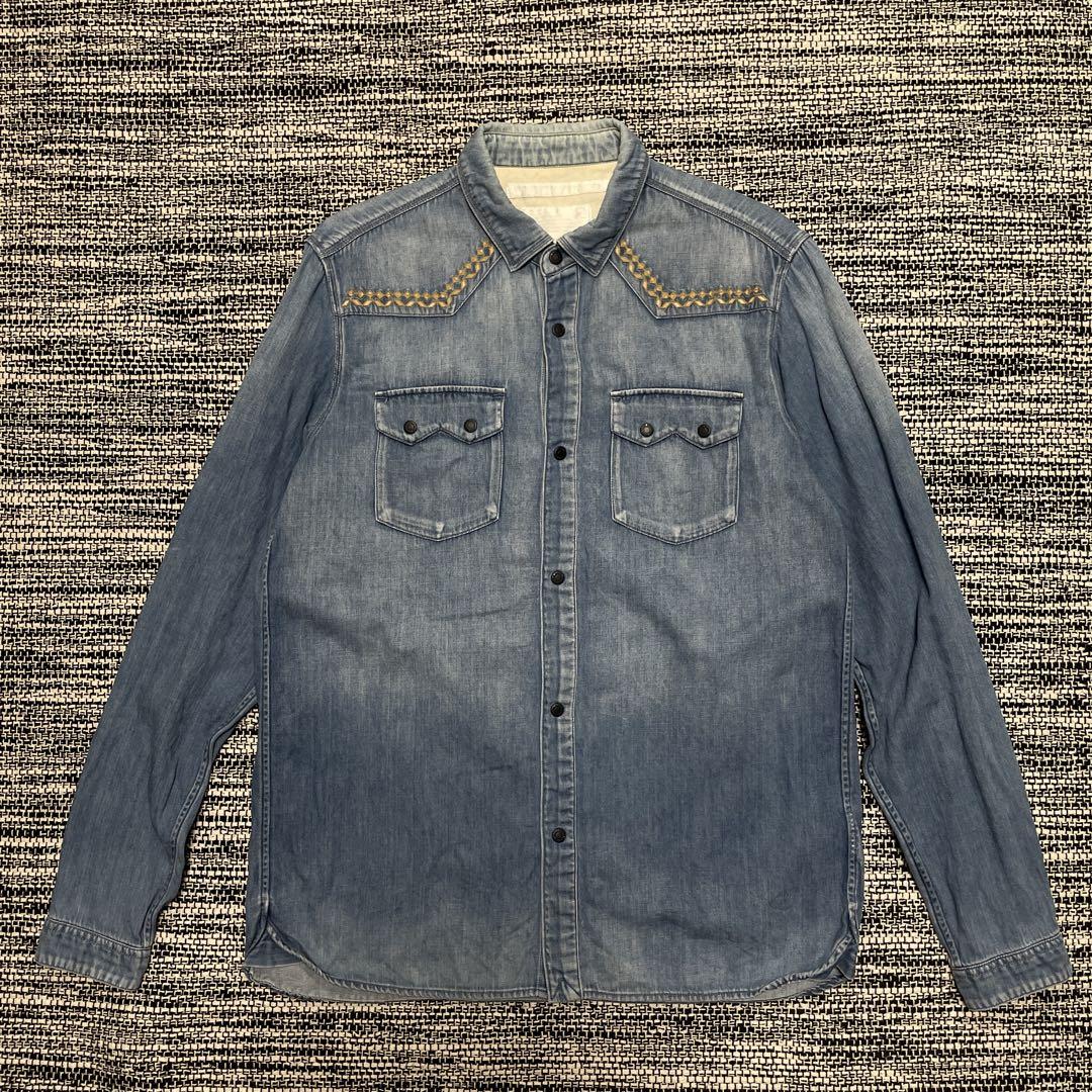 White Mountaineering 2014AW ウエスタン シャツ 刺繍