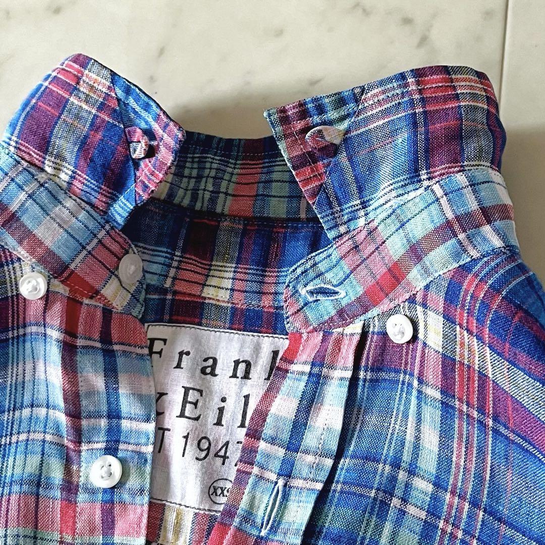 極美品＊フランクアンドアイリーン Paul リネンチェックシャツ
