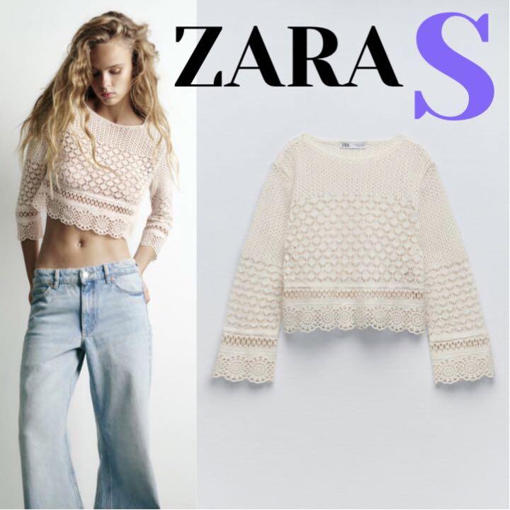 ZARA 新品 オープンニットトップス