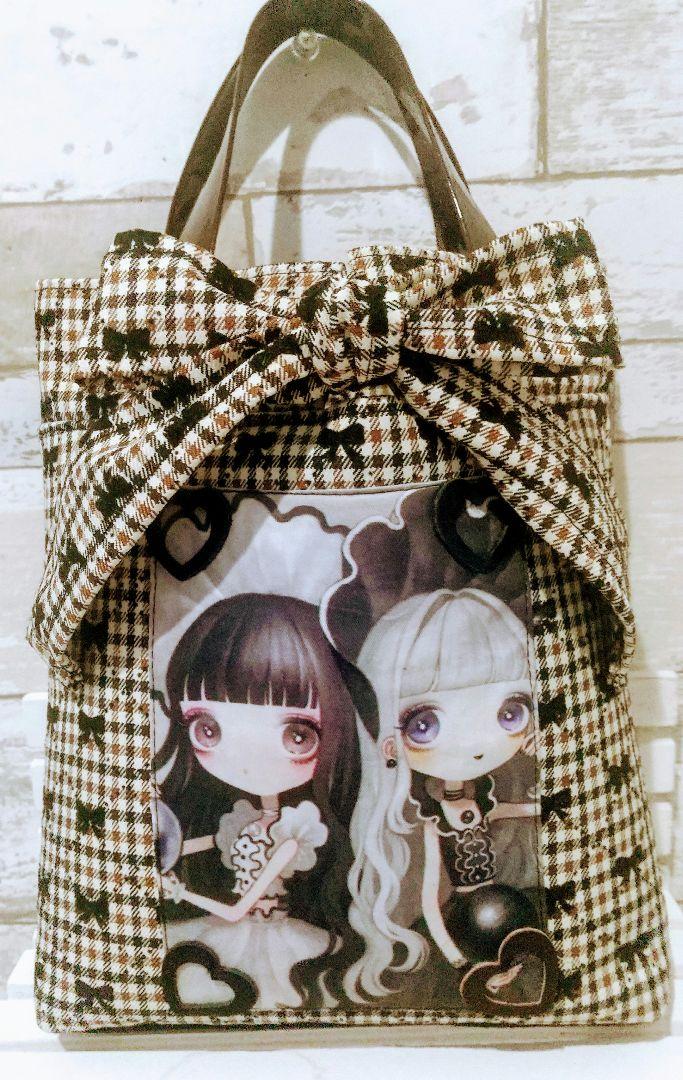 可愛い女の子パネル♡ハンドメイドバッグ♡