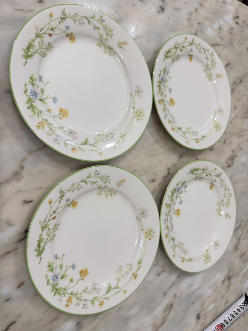 ノリタケアイボリーチャイナREVERIE花柄オーバルプレート　未使用品