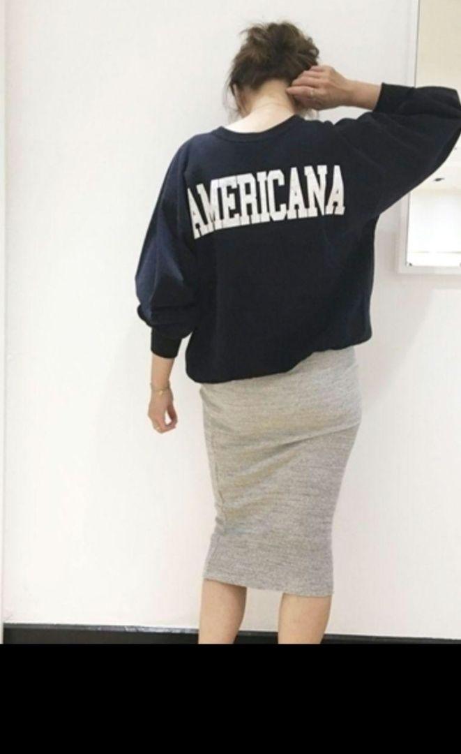 AMERICANAアメリカーナ BIG クルーネックスウェット ネイビー アメリカーナ BIG クルーネックスウェット ネイビー