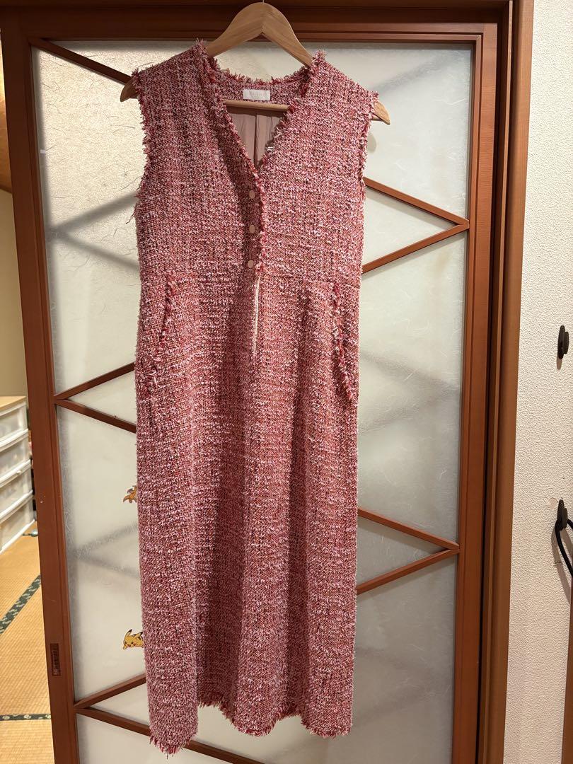 ツイード Vネックジャンパースカート Ballsey