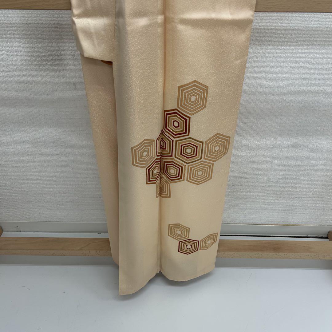 金彩 亀甲 紋無し 素敵なデザイン 付下げ 訪問着 着物 正絹 MB