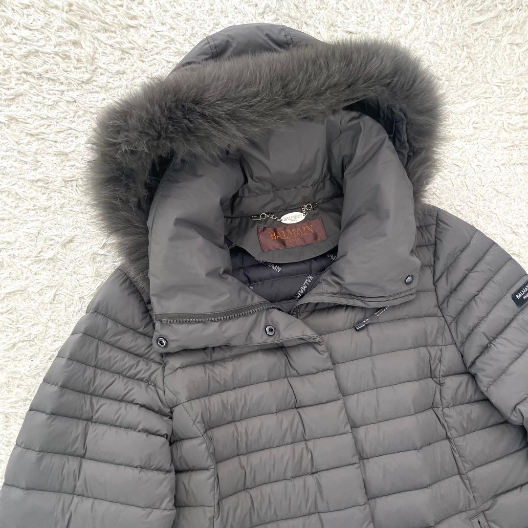 【極美品】バルマン ダウンコート フォックスファー 3way 裏地総柄 L 【極美品】バルマン ダウンコート フォックスファー 3way 裏地総柄 L