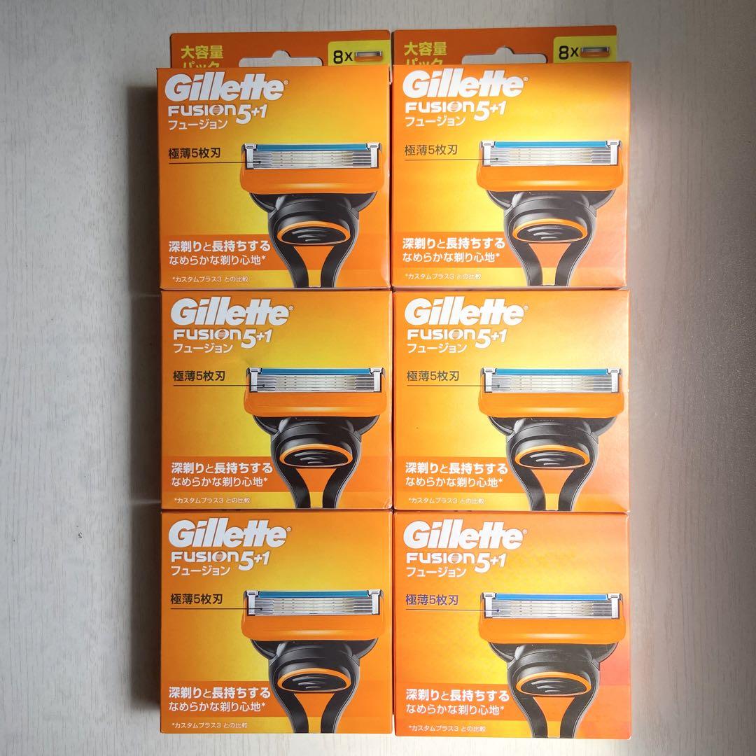 【匿名配送】Gillette ジレット フュージョン 5枚刃 替刃 8個入 6点 画像1