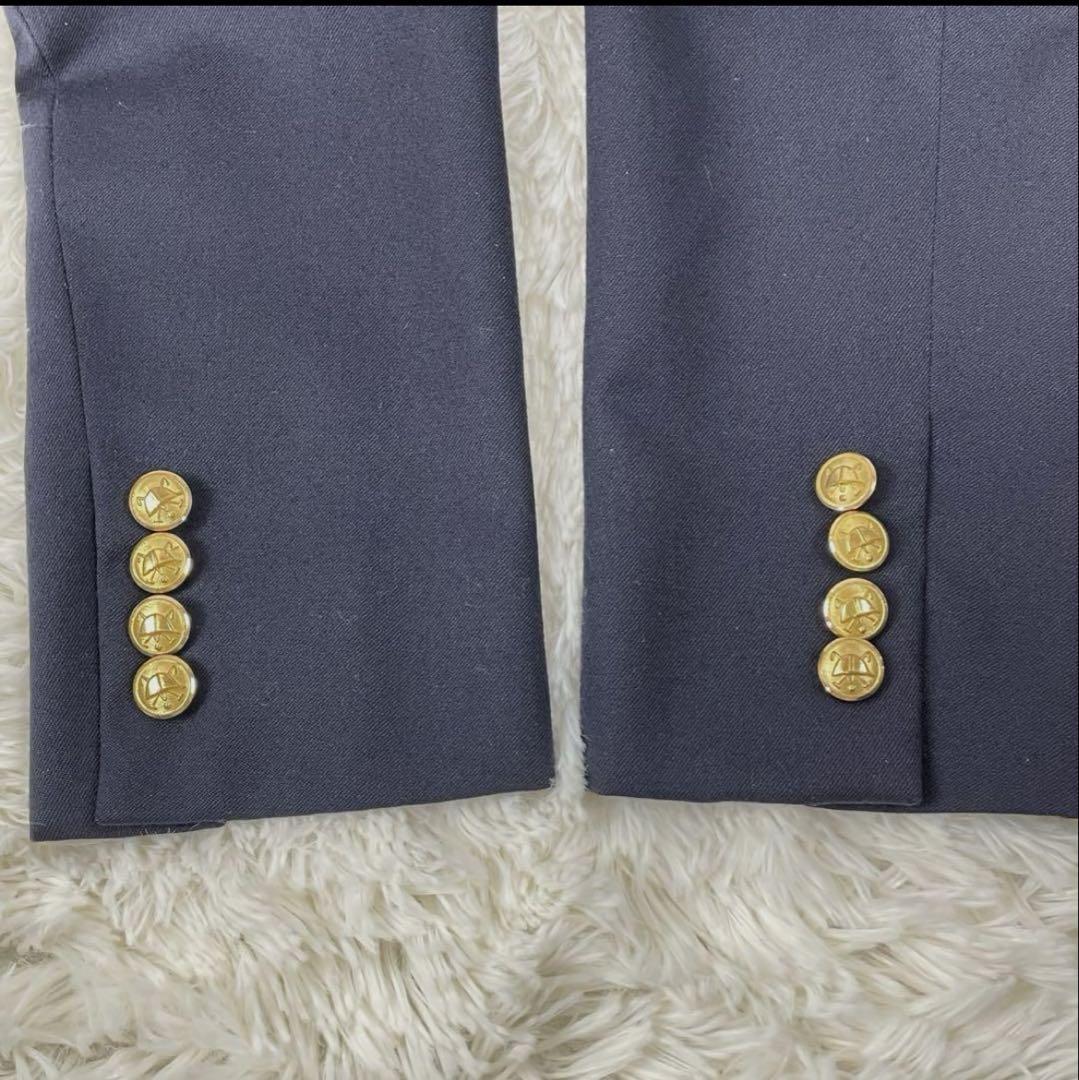 【美品】ポロラルフローレン 紺色ブレザー 紺ブレ ダブル 金ボタン 美品 ラルフローレン ダブル 紺ブレザー 金ボタン レディース