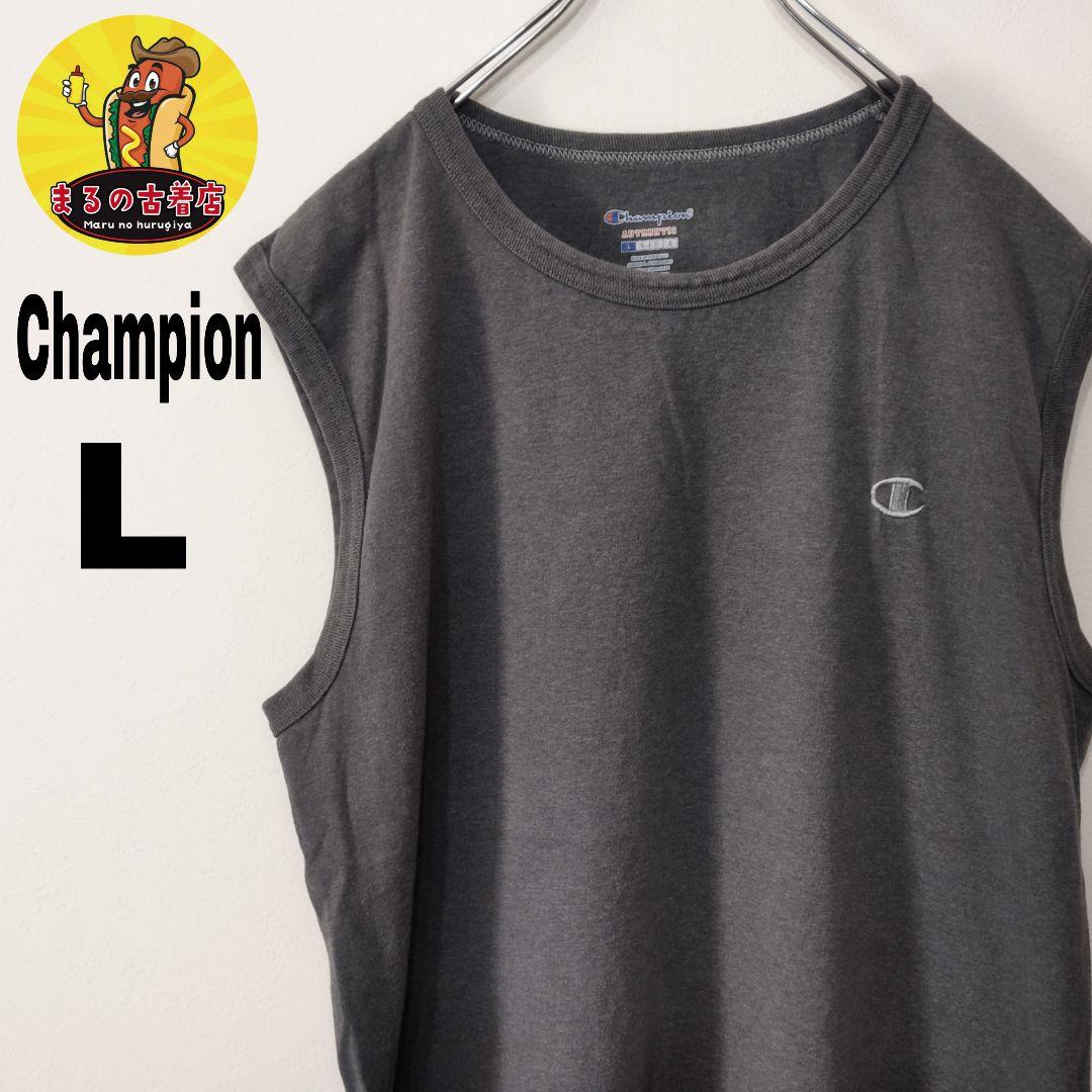 usa古着 Champion　ノースリーブL　グレー