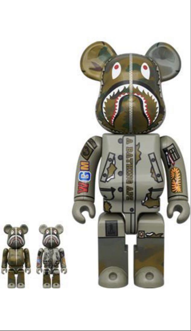BE@RBRICK BAPE ALPHA CAMO SHARK 400 100
