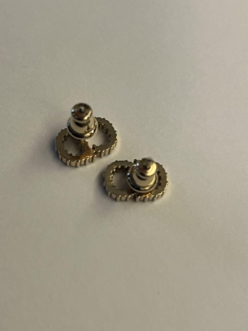 Dior スタッドピアス　メタル　クリスタル