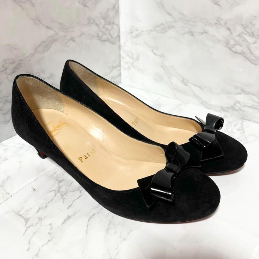 美品　CHRISTIAN LOUBOUTIN　パンプス　22cm　黒　024