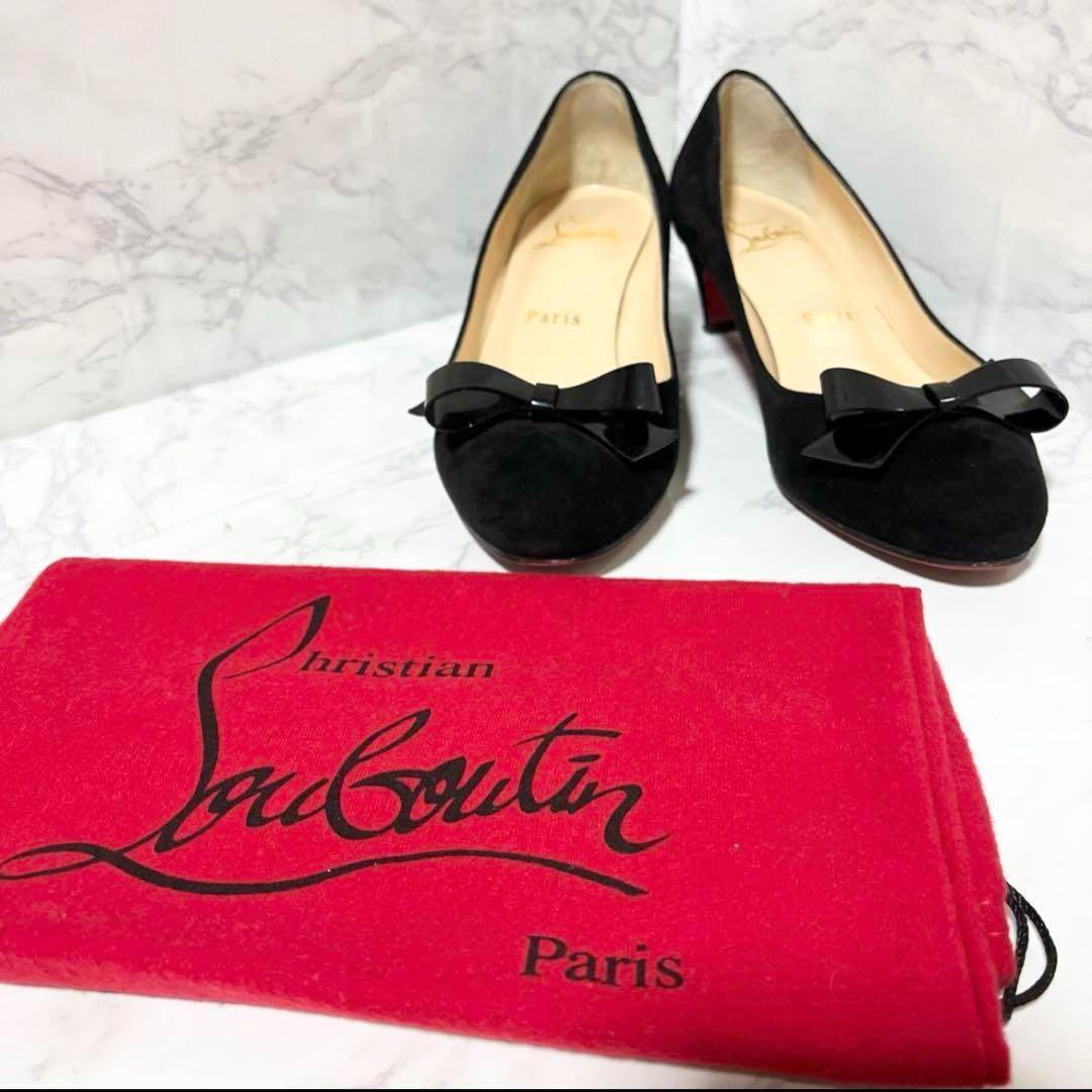 美品　CHRISTIAN LOUBOUTIN　パンプス　22cm　黒　024