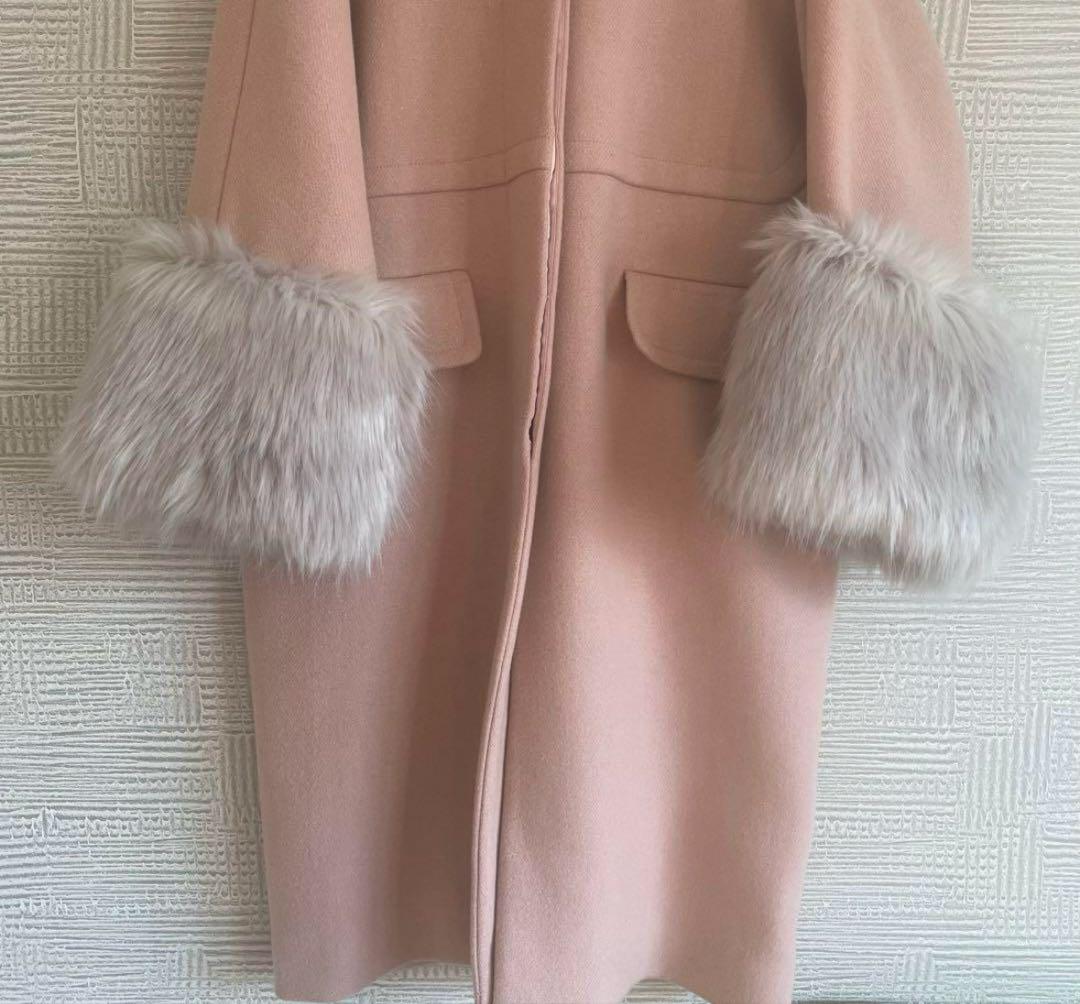 【美品】FUR FUR☆くすみピンクファーコート