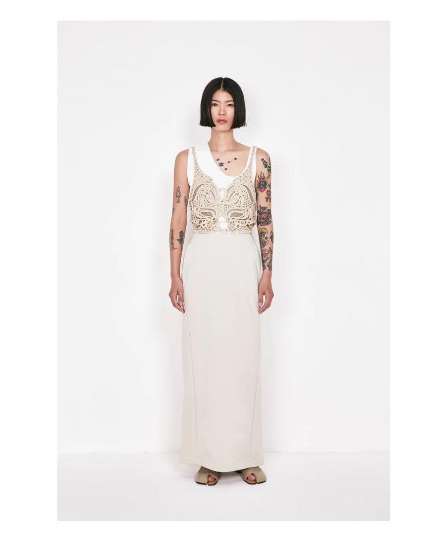 Cording Embroidery Sweat Skirt ecru 完売品