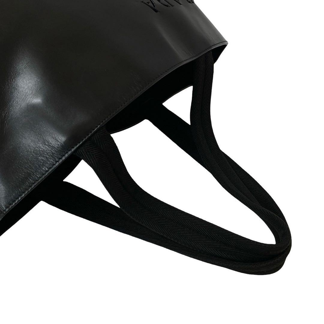 極 美品 プラダ ロゴ パンチング レザー トートバッグ ハンドバッグ ブラック 極 美品 プラダ ロゴ パンチング レザー トートバッグ ハンドバッグ ブラック