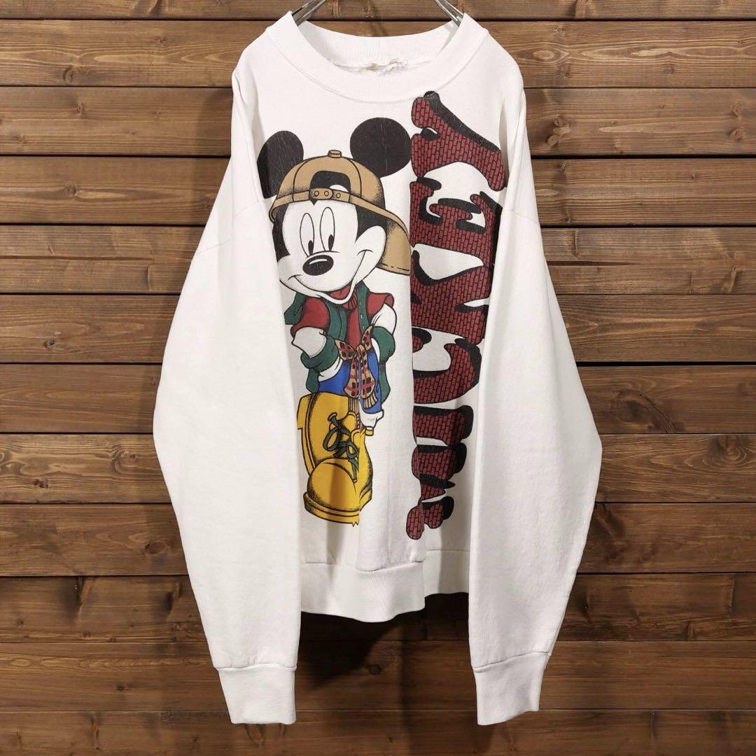 80-90s MICKEY Disney ビッグプリント スウェット