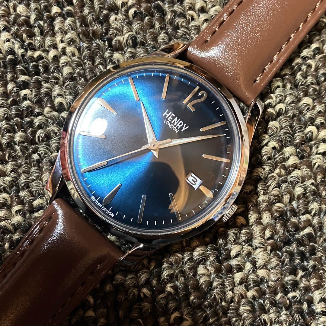 HENRY LONDON ヘンリーロンドン ブルー文字盤 クォーツ 中古品