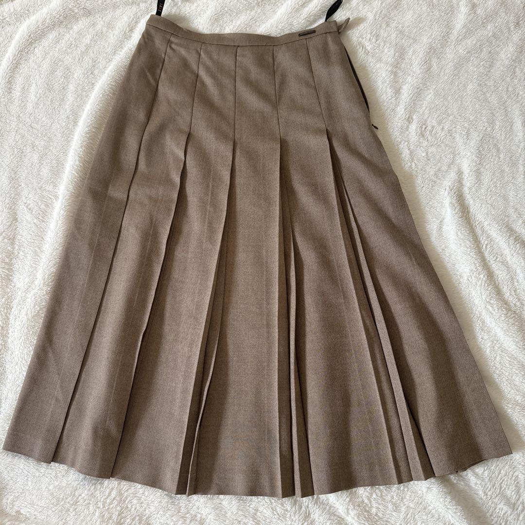 美品⭐︎DAKS 40 高級シルクウールプリーツロングスカート
