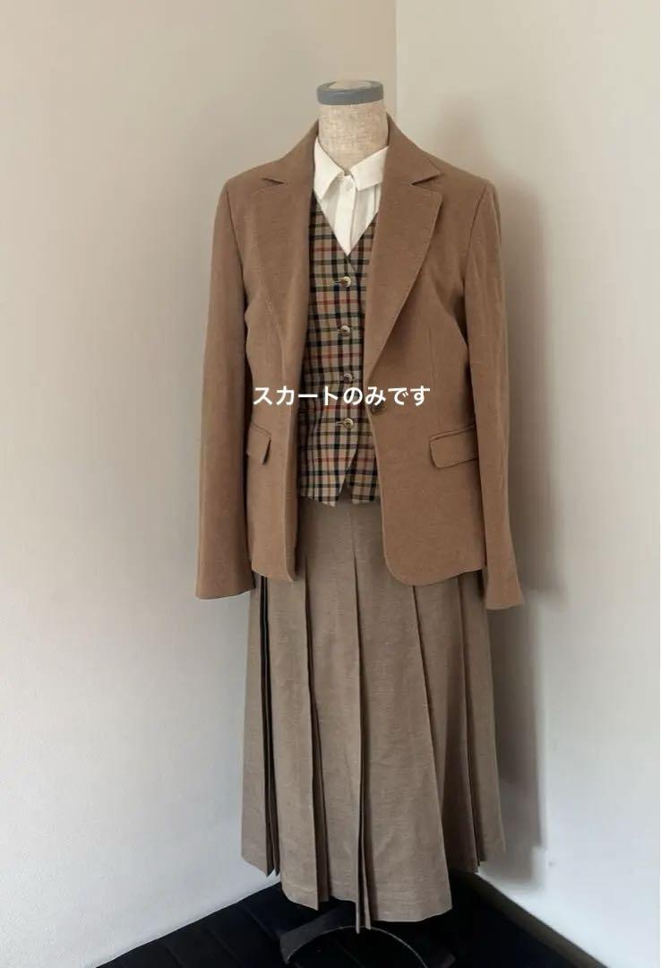 美品⭐︎DAKS 40 高級シルクウールプリーツロングスカート