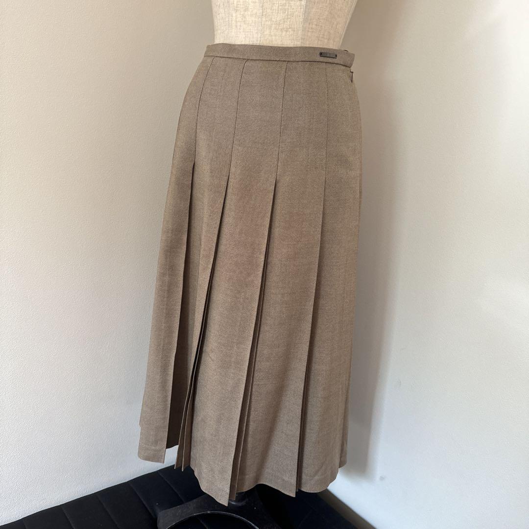 美品⭐︎DAKS 40 高級シルクウールプリーツロングスカート