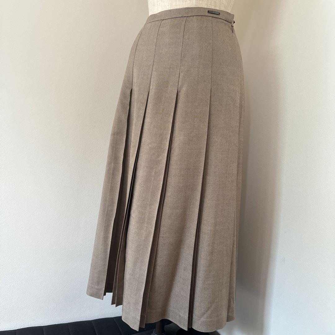 美品⭐︎DAKS 40 高級シルクウールプリーツロングスカート