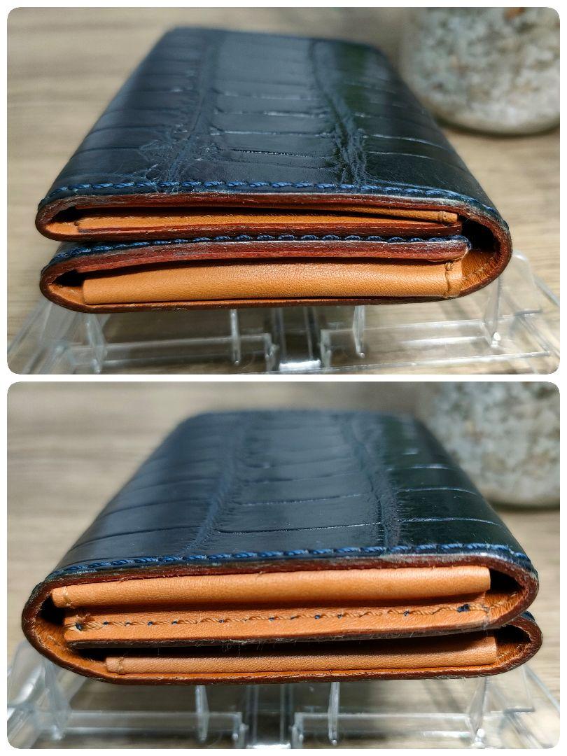 Felisi 名刺入れ 909SA クロコ レザー カードケース ブラック 黒
