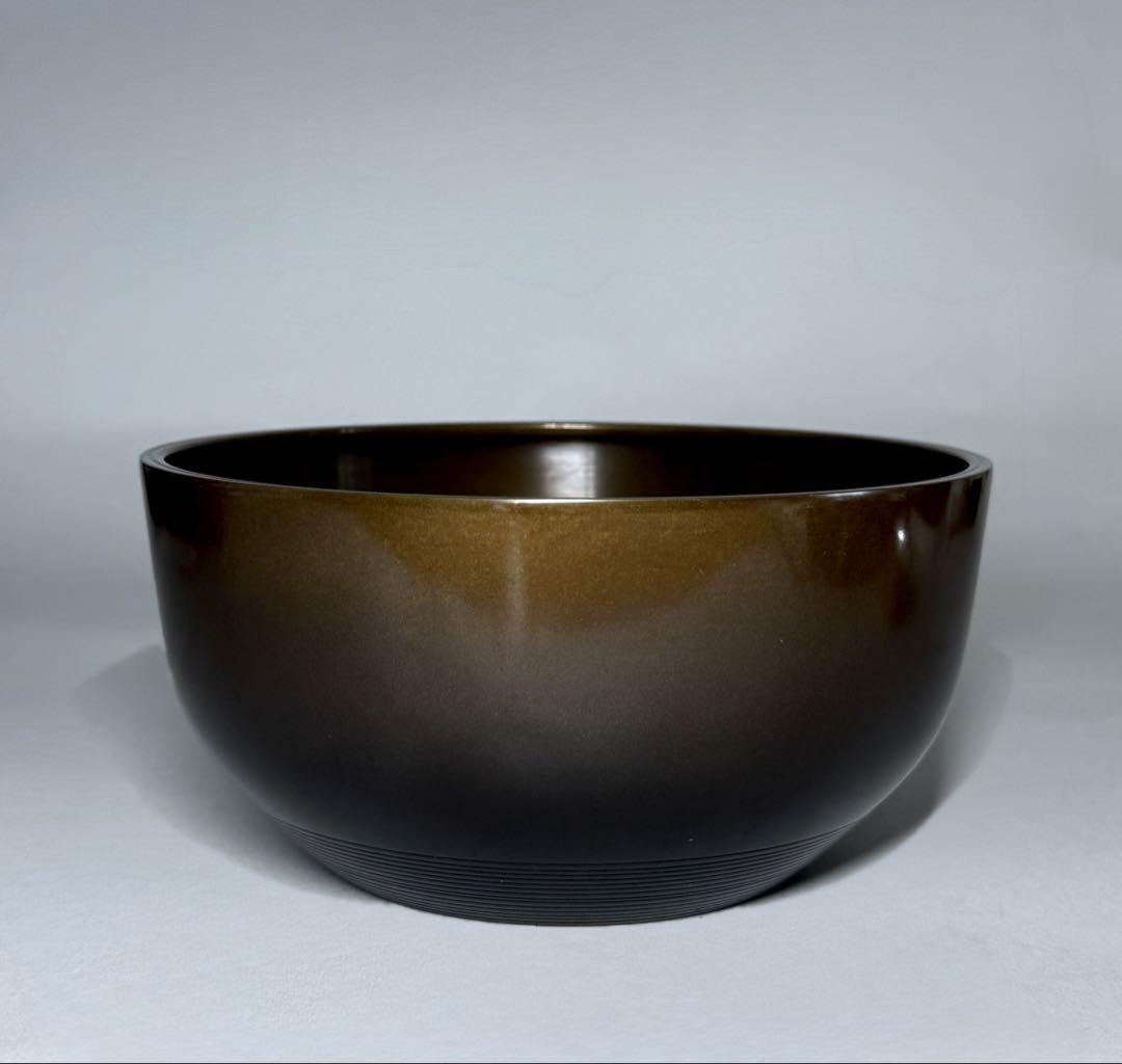 鋳物師 大野芳光 而妙斎好 筋入 唐銅 建水 高岡銅器 茶道具 茶器 共箱 栞
