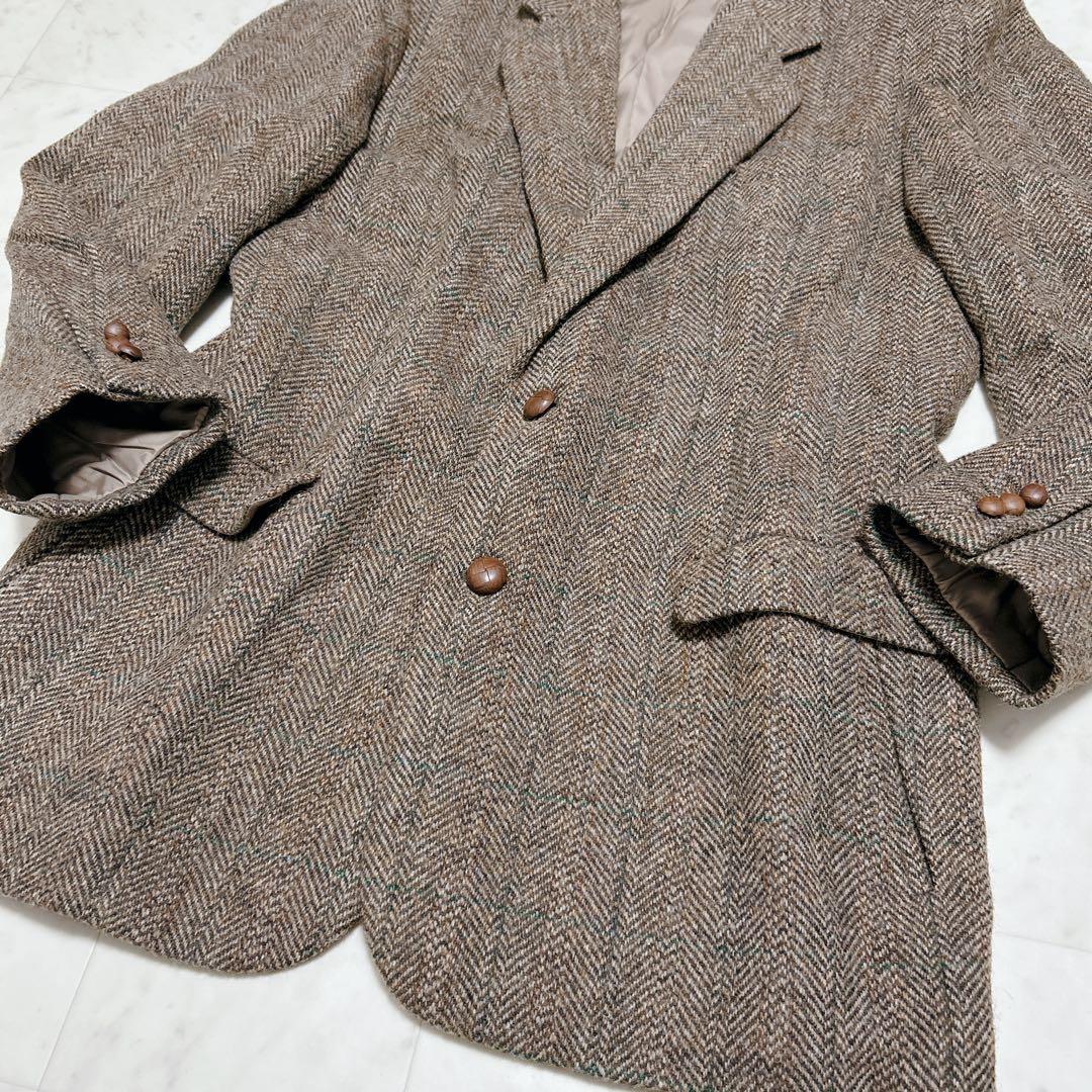 極美品✨Papas ハリスツイード ヘリンボーン くるみボタン　サイズM 極美品✨Papas ハリスツイード ヘリンボーン くるみボタン
