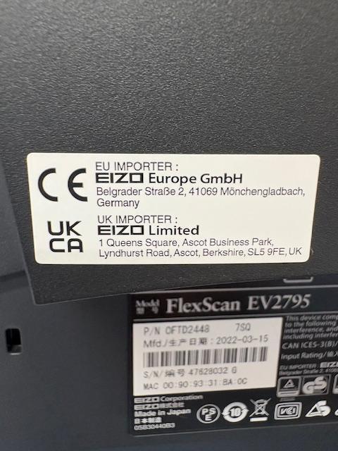 EIZO FlexScan EV2795 27型/2560×1440 モニター