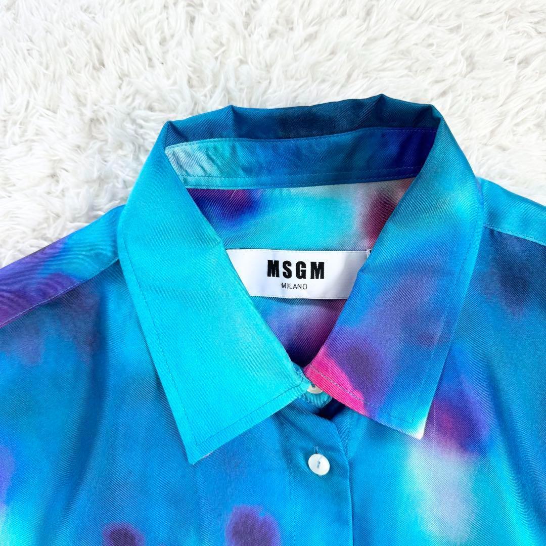 激安挑戦！！ 極美品【希少】MSGM シルク100% 長袖 シャツ シャツ+ブラウス(長袖+七分)