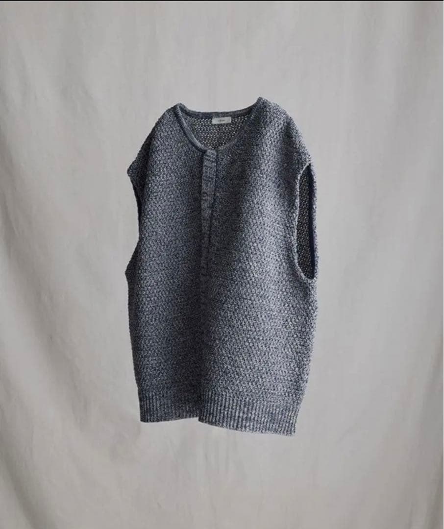 LIDNM】GIMA ZIP KNIT VEST ブルー Mサイズ 都内で womeninfashion.com