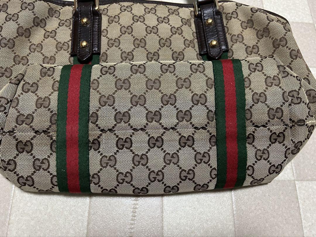 GUCCI グッチトートバッグシェリーラインバスxレザー 137396 GUCCI グッチトートバッグシェリーラインバスxレザー 137396