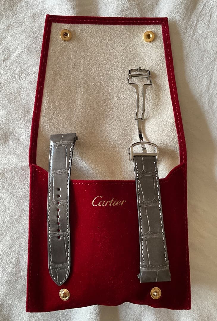 Cartier サントス ドゥ カルティエ ウォッチ グレー レザー 時計ベルト