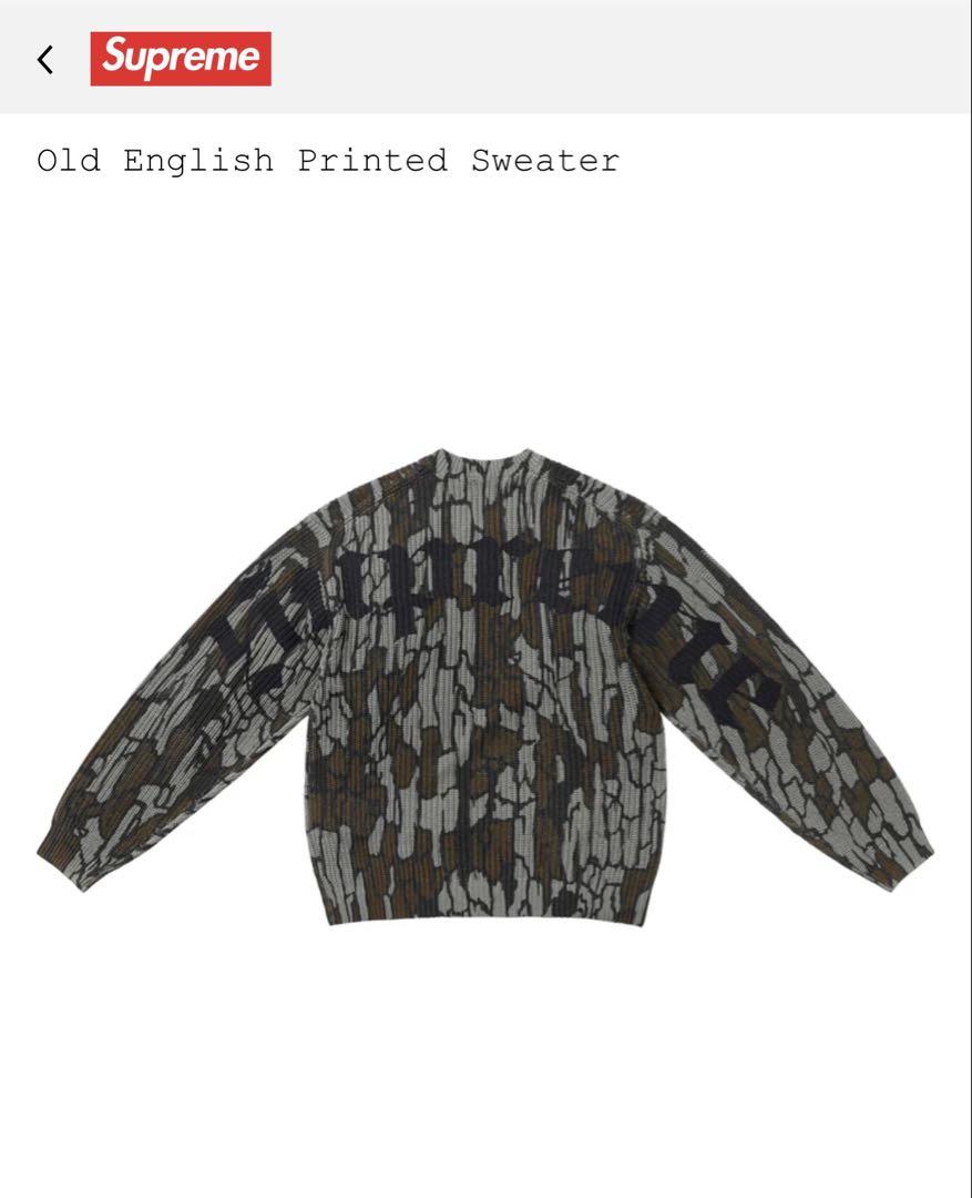 トップス Supreme Old English Printed Sweater Camo