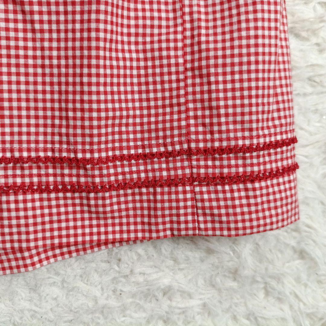 美品✨ピンクハウス ギンガムチェック ワンピース タック ピコフリル