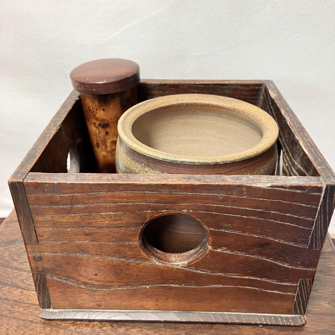 茶道具　煙草盆/莨盆　備前焼（石田安弘）　陶芸品　茶道具　火入/灰落とし