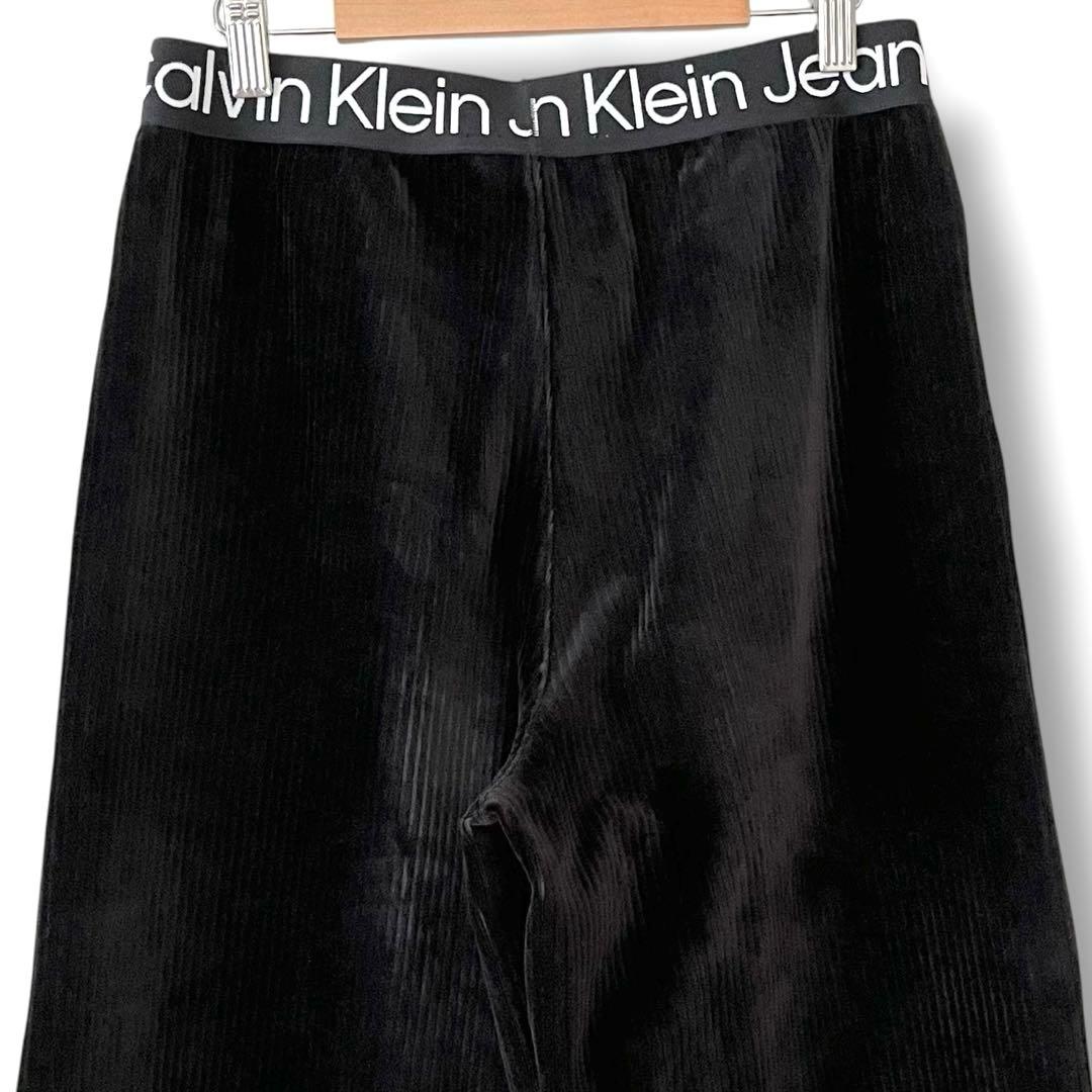 カルバンクラインジーンズ ベルベット ワイドレッグパンツ ブラック M カルバンクラインジーンズ ベルベット ワイドレッグパンツ ブラック M