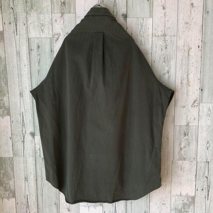 ジなく⇘ 希少サイズ 長袖シャツ L カーキ 5xpEK-m23475361029 ラルフローレル ワンポイント刺繍ロゴ おります