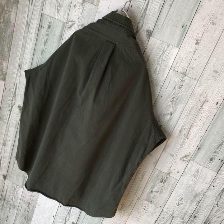 ジなく⇘ 希少サイズ 長袖シャツ L カーキ 5xpEK-m23475361029 ラルフローレル ワンポイント刺繍ロゴ おります