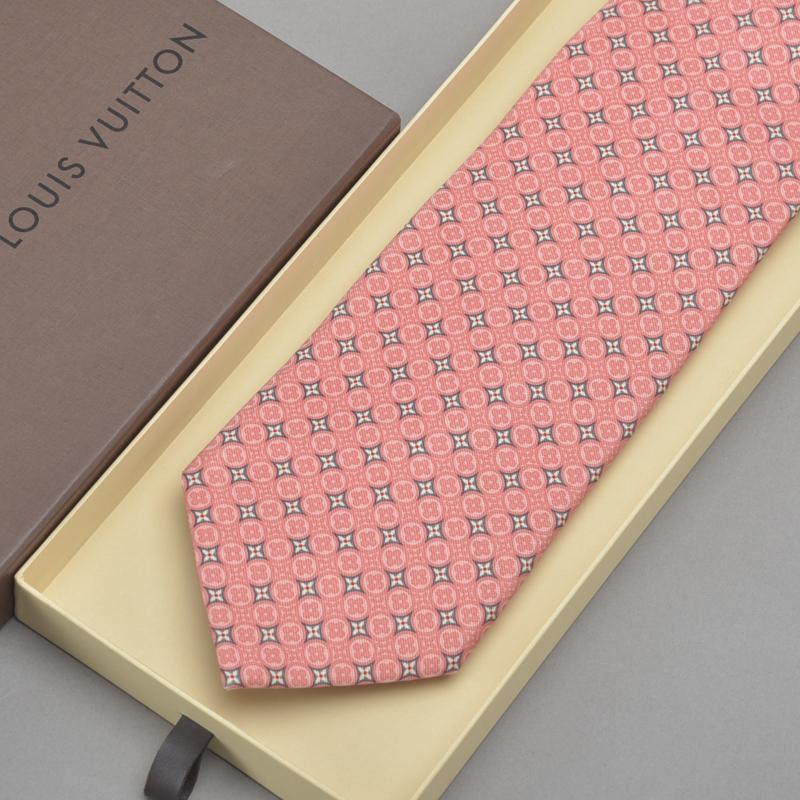 LOUIS VUITTON ルイヴィトン シルクネクタイ グレー フラワー柄