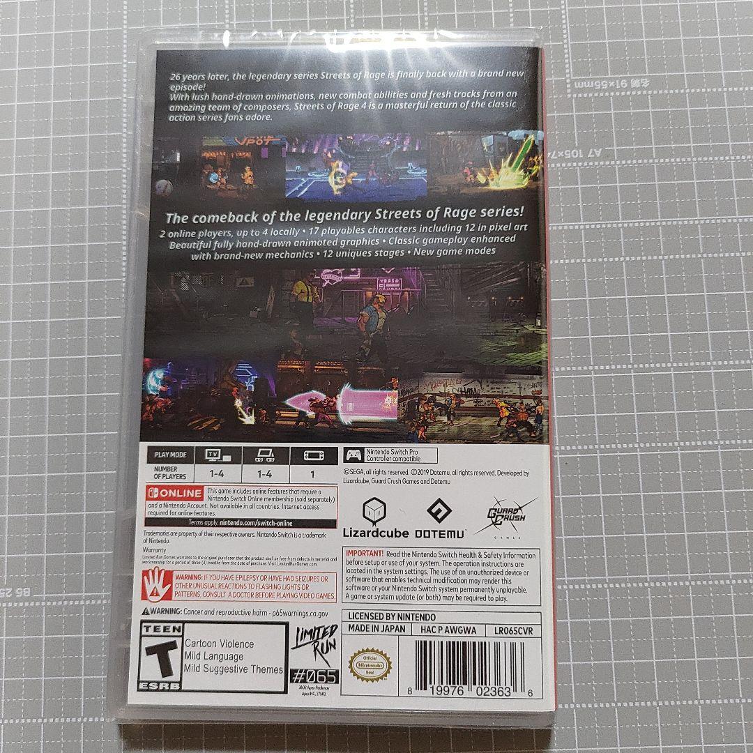 STREETS OF RAGE４　Nintendo Switch
