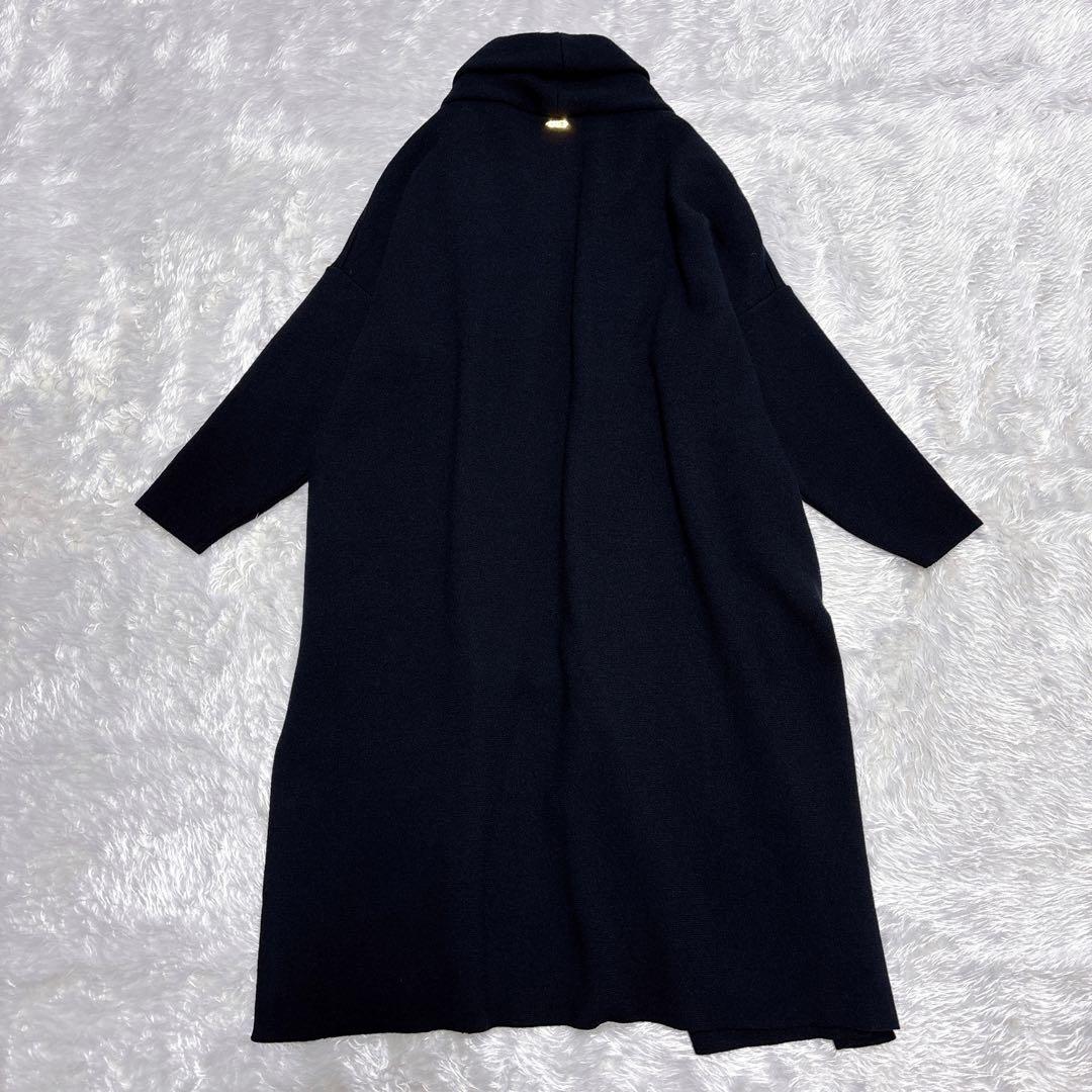 【美品】ミューズ ドゥーズィエムクラス スムースニットガウンコート ネイビー 【美品】ミューズ ドゥーズィエムクラス スムースニットガウンコート ネイビー