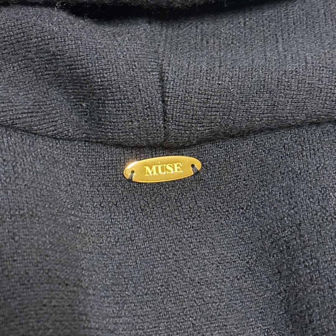 【美品】ミューズ ドゥーズィエムクラス スムースニットガウンコート ネイビー 【美品】ミューズ ドゥーズィエムクラス スムースニットガウンコート ネイビー