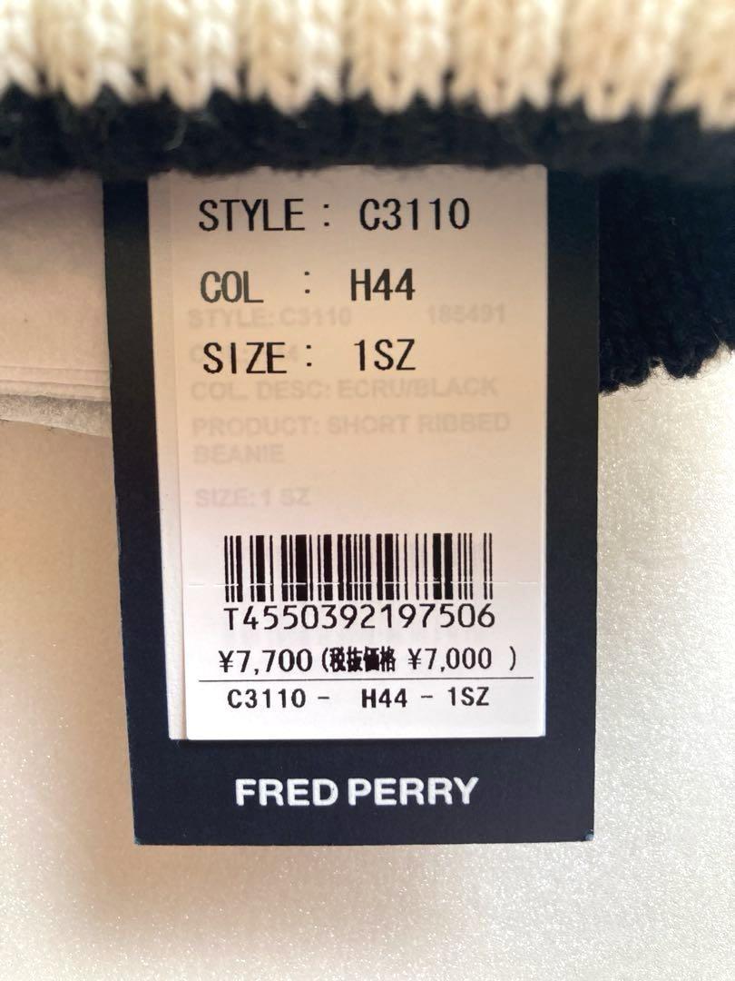【美品・商品タグ付】FRED PERRY ビーニー ニット帽 キャップ 帽子