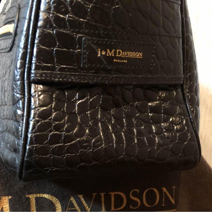 J&M Davidson VIVI  クロコ型押し ボストンバッグ   ブラック