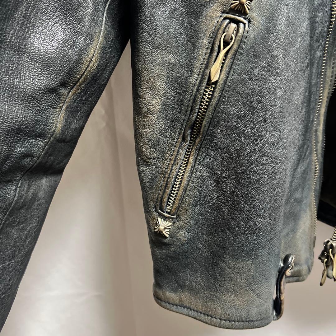 14th addiction レザーライダース　ジャケット　クロコ