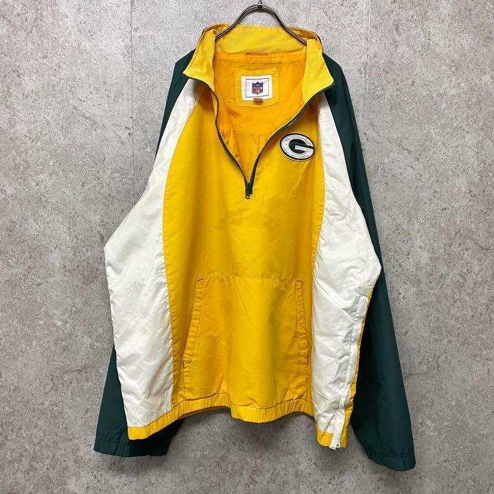 最安価格 レア《NFL》グリーンベイパッカーズ刺繍ハーフジップナイロン