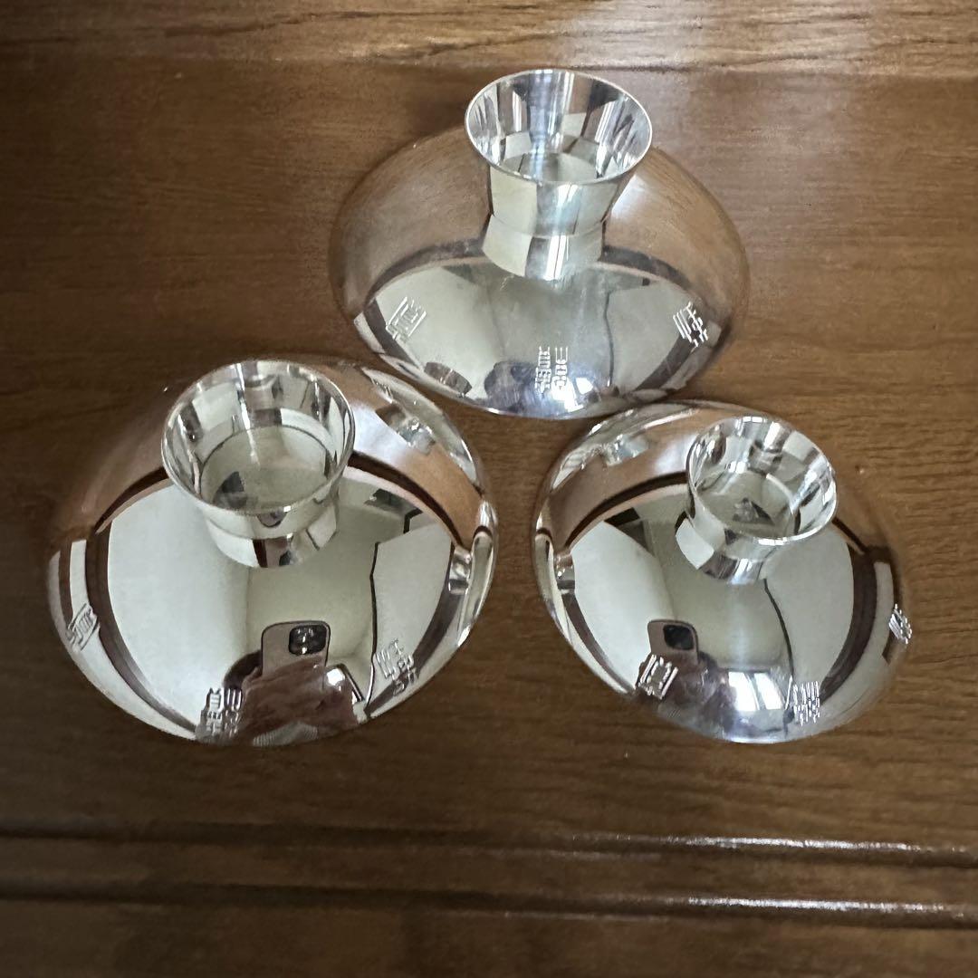 い*ぽ様 造幣局製　桐箱入り銀杯 3個 セット い*ぽ様 造幣局製 桐箱入り銀杯 3個 セット