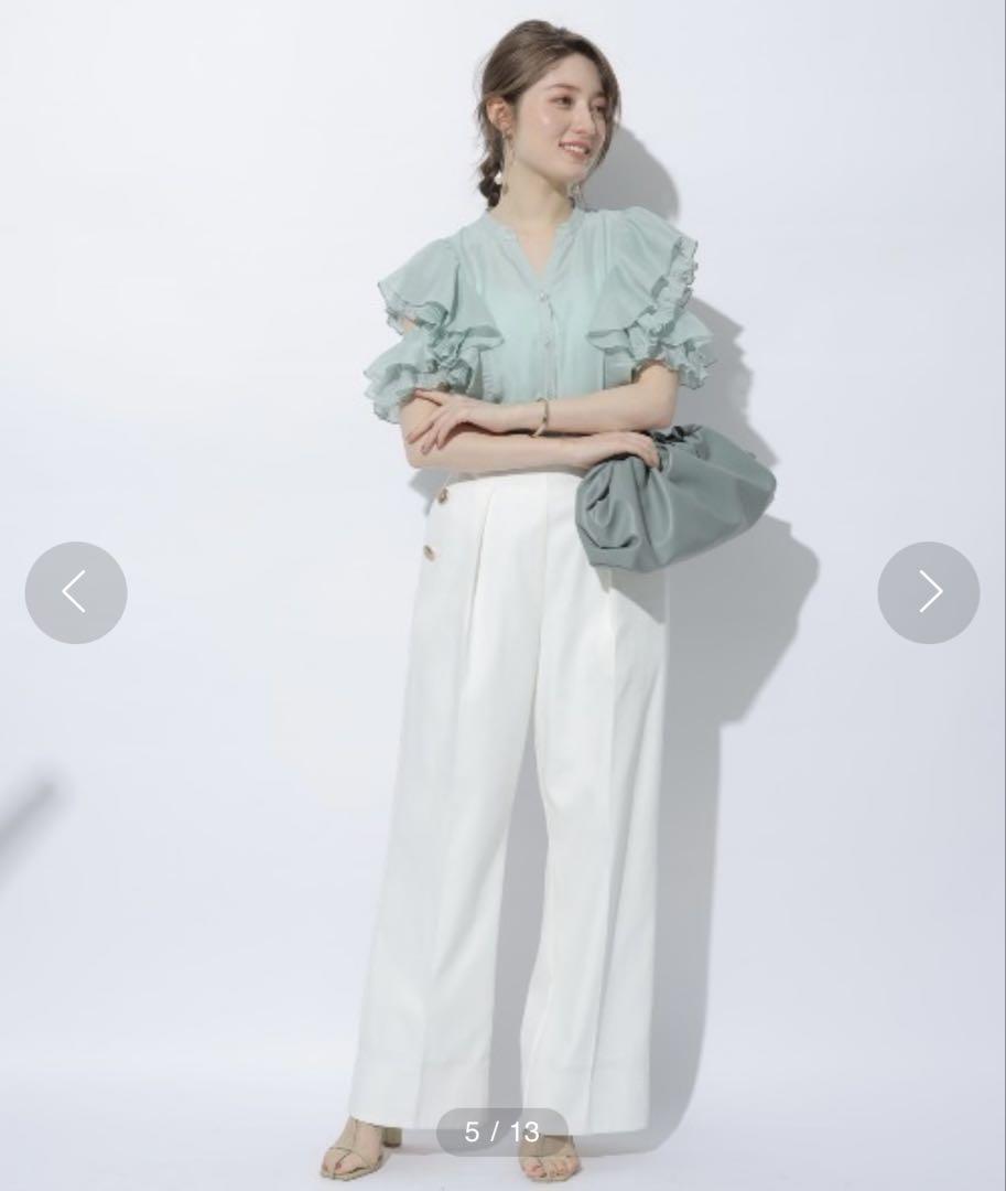 新品 タグ付き アプワイザーリッシェ 2wayプリーツラッフル
